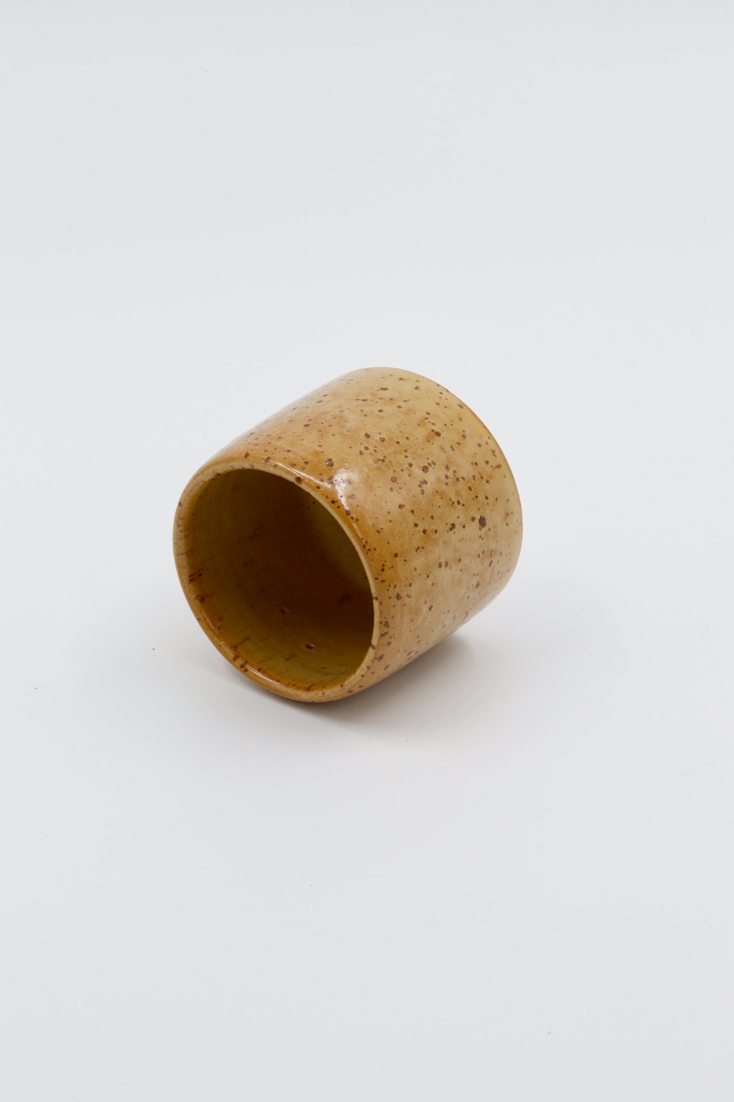 Koffiekopje geel/groen spikkel #11