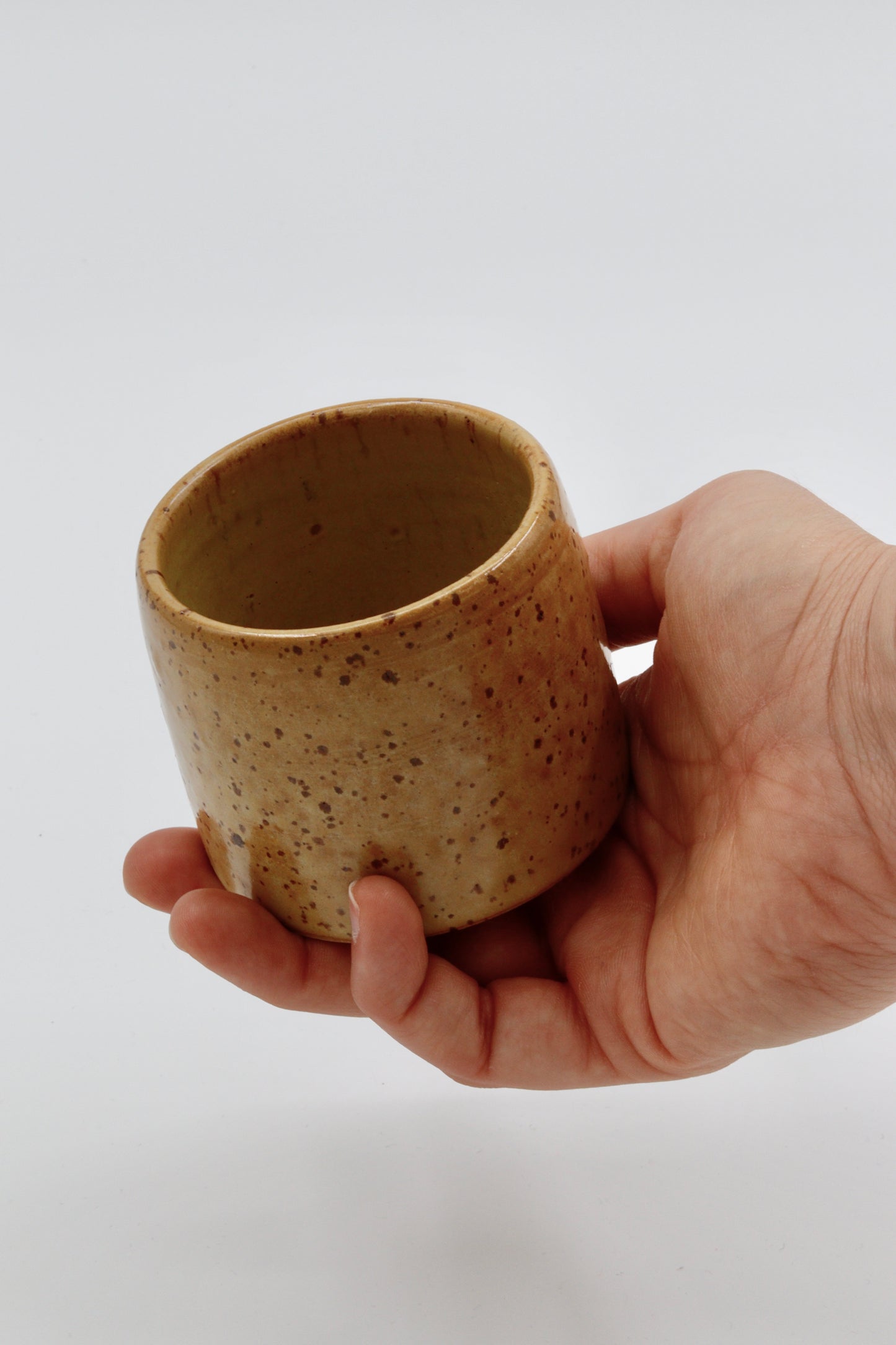 Koffiekopje geel/groen spikkel #11
