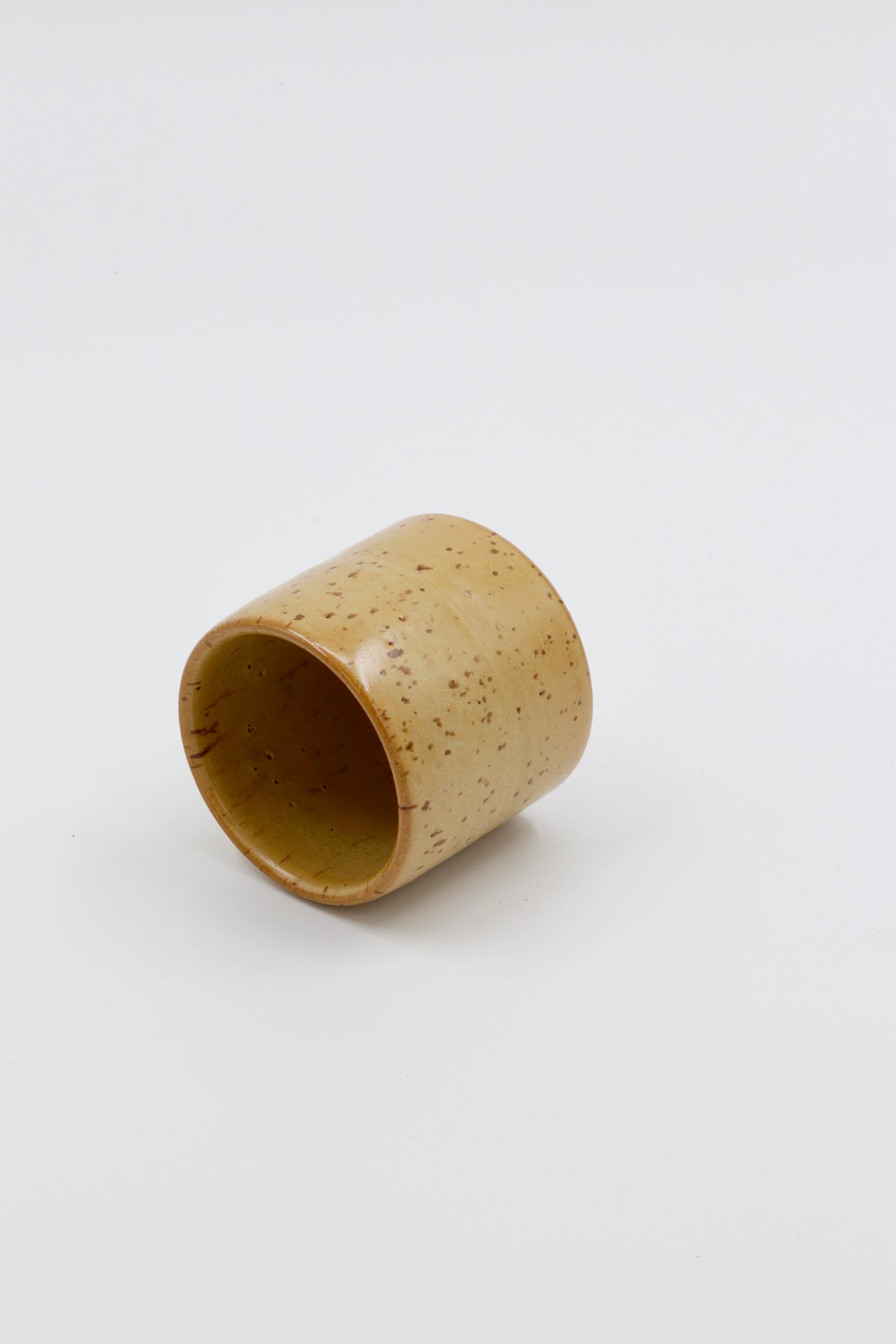 Koffiekopje geel/groen spikkel #12