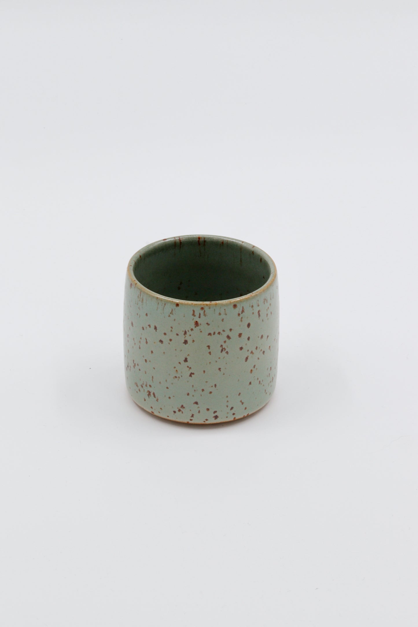 Koffiekopje groen/turquoise spikkel #10