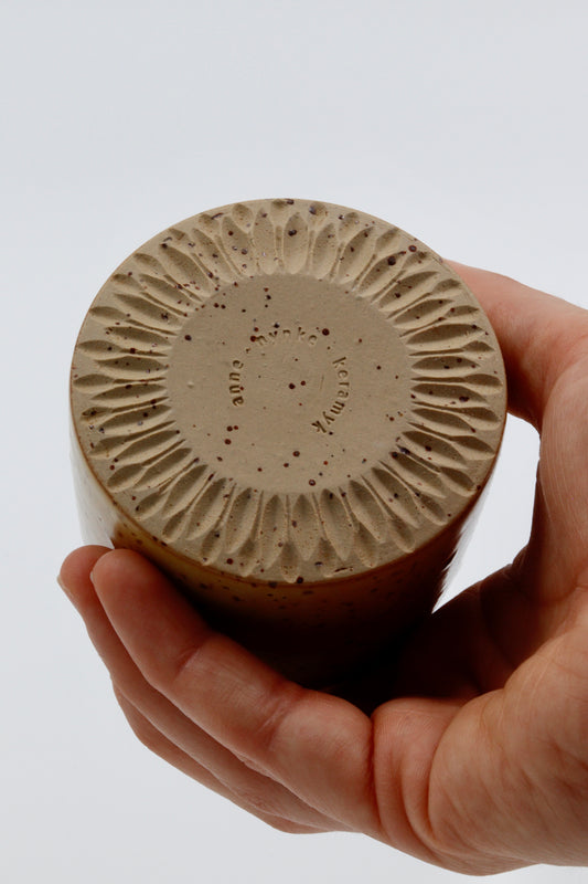 Koffiekopje geel/groen spikkel #11