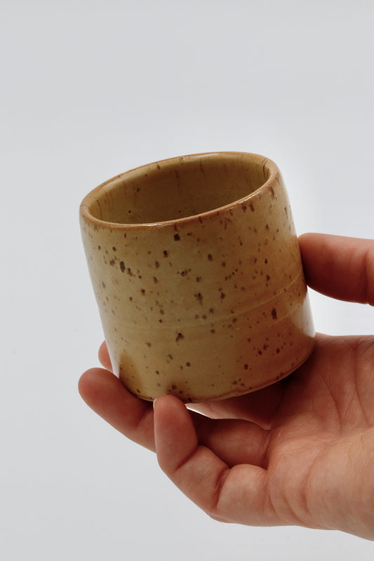 Koffiekopje geel/groen spikkel #12