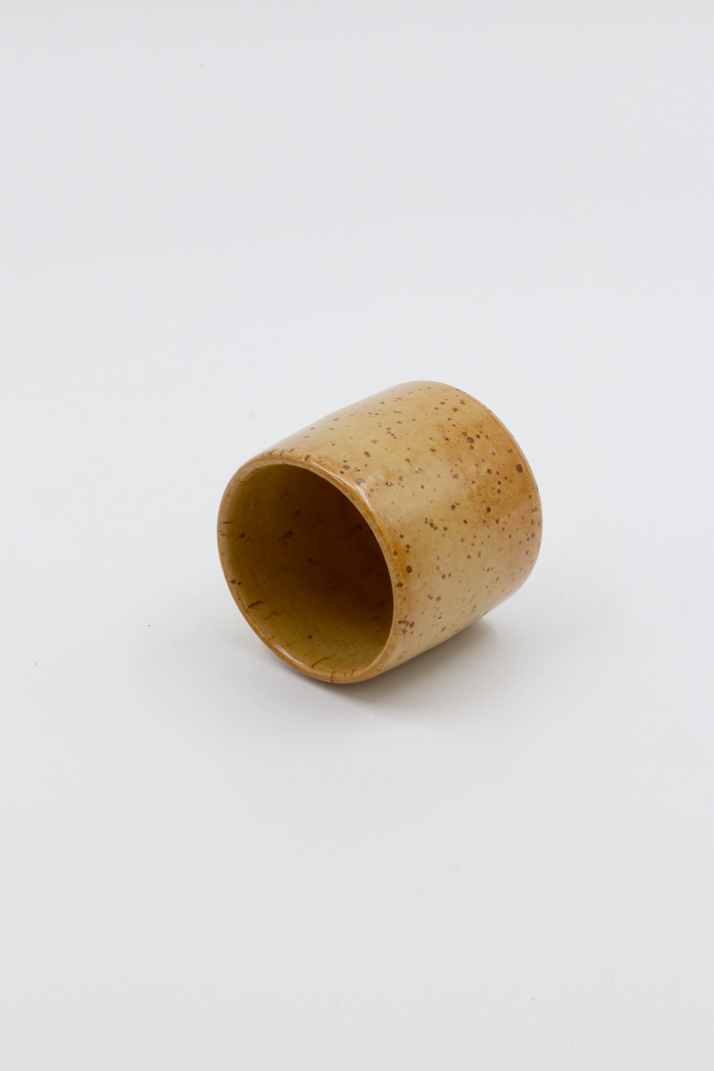 Koffiekopje geel/groen spikkel #13