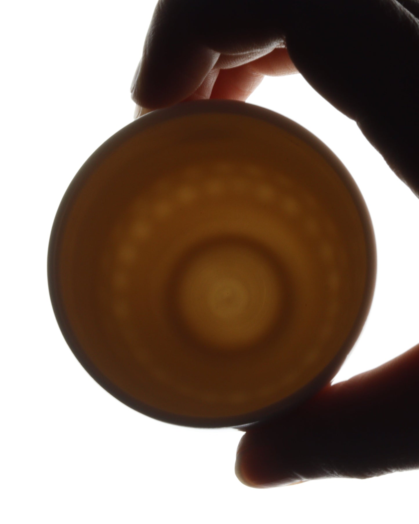 Handgedraaid porseleinen koffiekopje - gekerfd #56