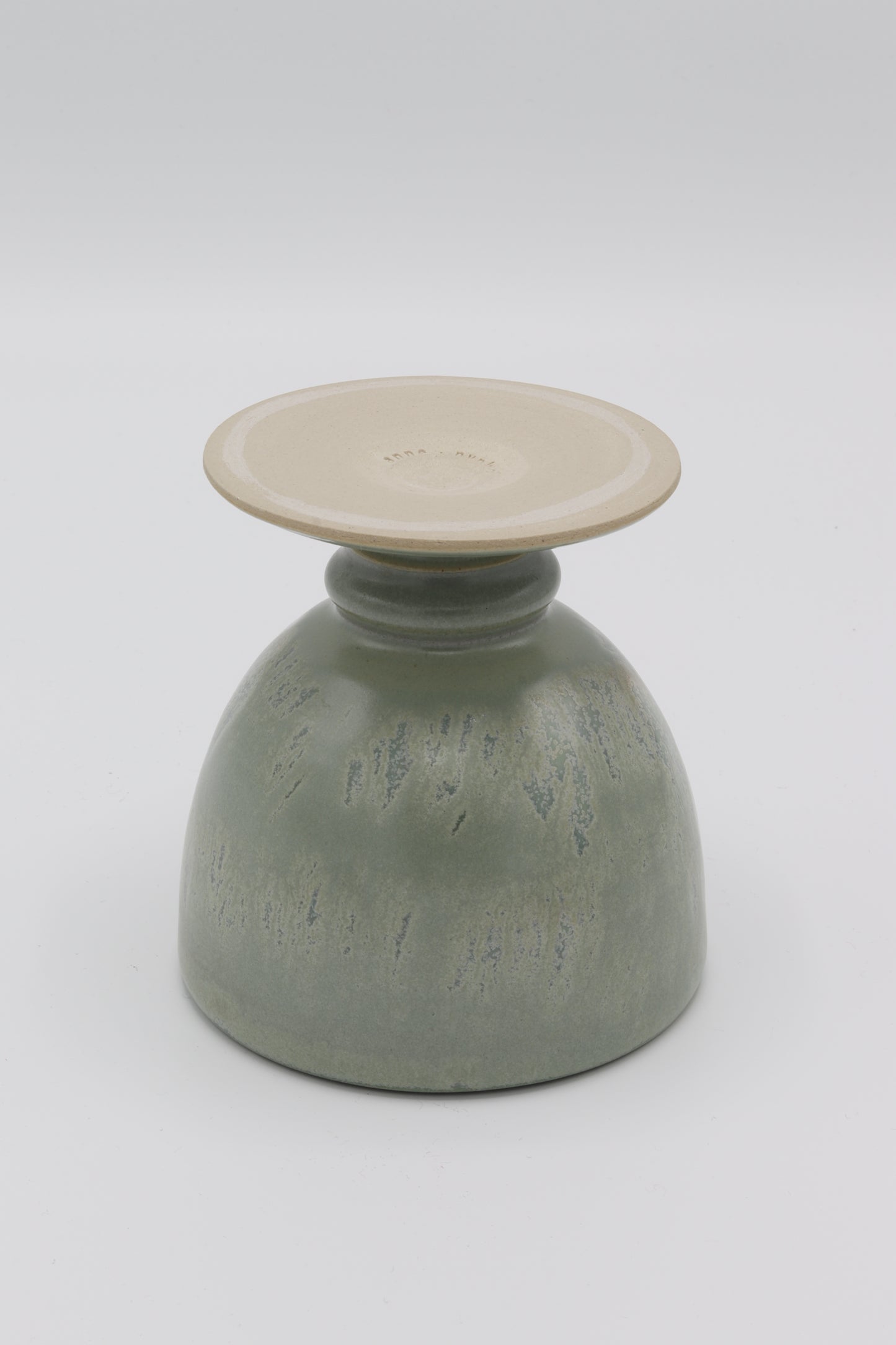 Handgedraaide Wijnkelk groen met effect - #69