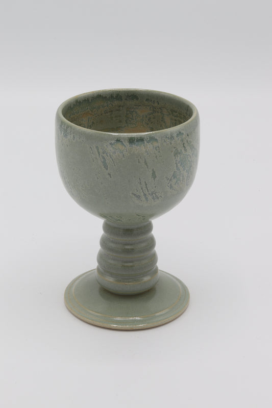 Handgedraaide Wijnkelk groen met effect - #71