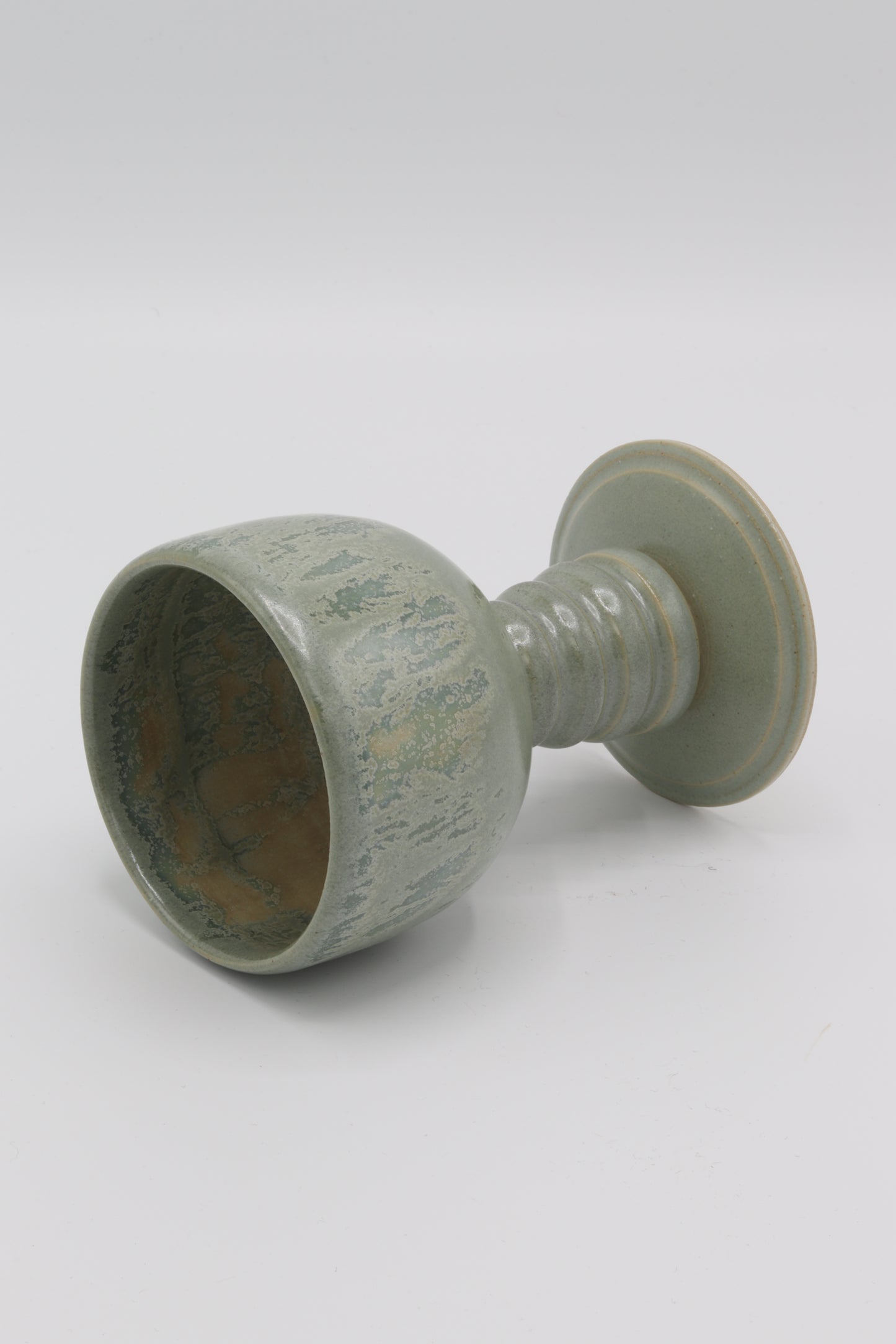 Handgedraaide Wijnkelk groen met effect - #71