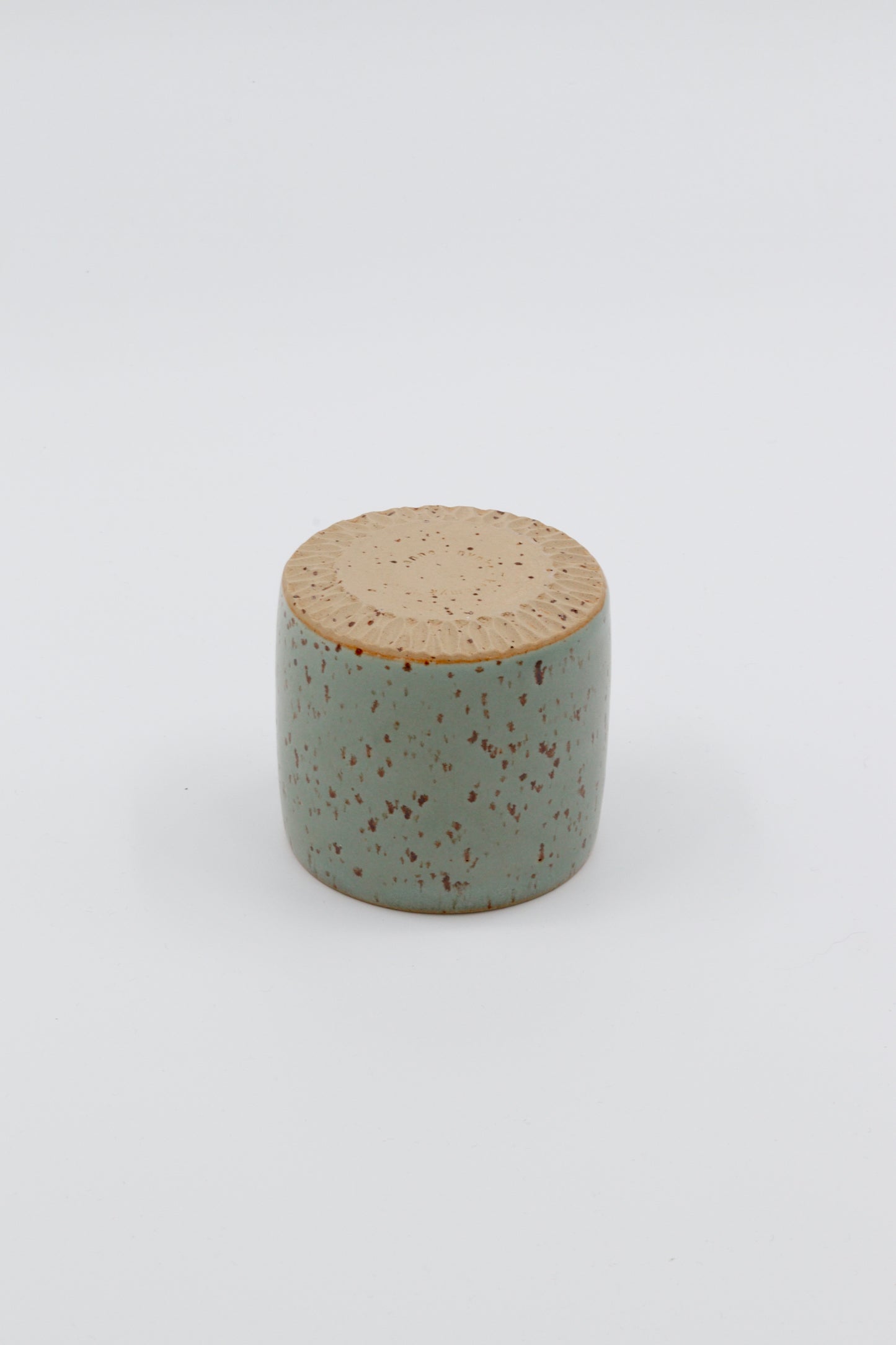 Koffiekopje groen/turquoise spikkel #9