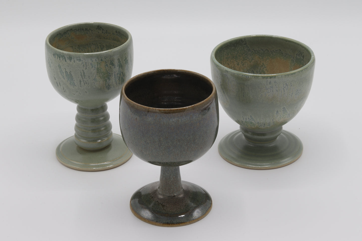 Handgedraaide Wijnkelk groen met effect - #69